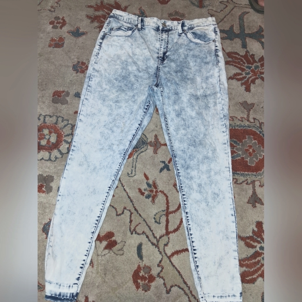 Y2K Mudd Flx Stretch High Rise Acid Wash Jean Legging